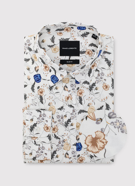Biała koszula męska kwiaty