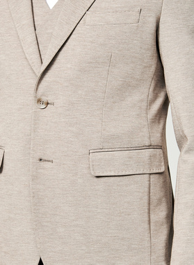 Jasnobrązowa dzianinowa marynarka męska