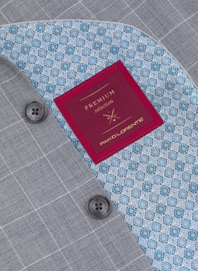 Szary garnitur męski z wełny