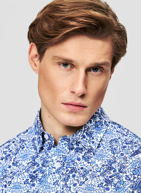 Koszula męska w niebieskie kwiaty