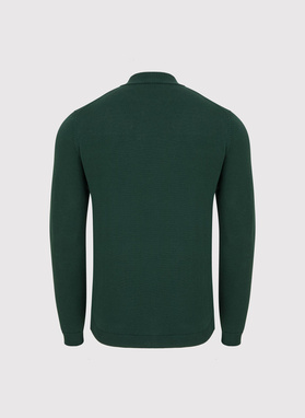 Zielony bawełniany półgolf męski