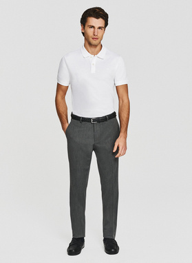 Białe męskie polo z bawełny