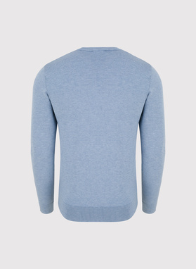 Niebieski sweter męski o-neck