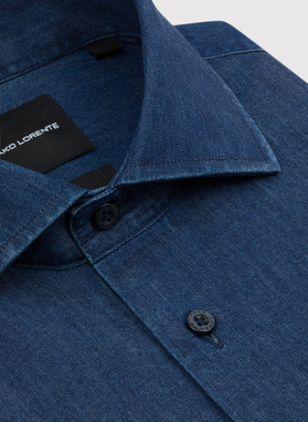 Granatowa koszula jeansowa