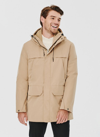 Kurtka męska z kapturem w kolorze beżowym