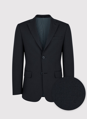 Gładki czarny garnitur męski