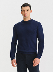 Granatowy bawełniany półgolf męski