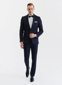 Ślubny granatowy smoking męski