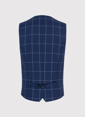 Granatowa kamizelka w jasną kratę