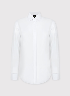 Biała koszula męska na spinki