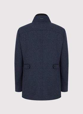 Granatowy płaszcz męski