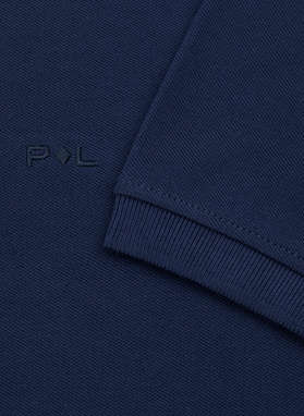 Granatowy gładki t-shirt polo