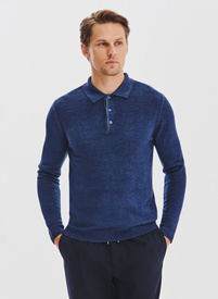 Wełniany sweter polo