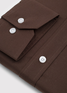 Brązowa koszula męska z bawełny