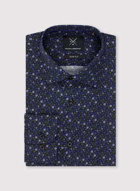 Męska koszula w kwiatowy mikrowzór