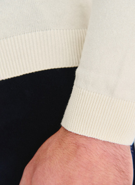 Biały gładki golf męski