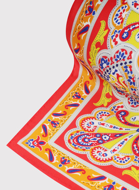 Pomarańczowa poszetka męska we wzór