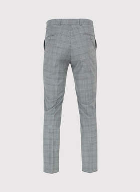 Szare spodnie garniturowe w kratę