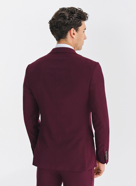 Bordowy garnitur męski