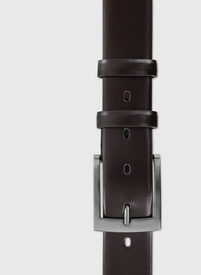 Ciemnobordowy skórzany pasek męski