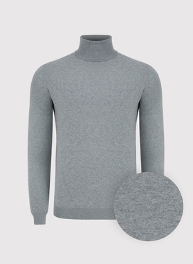 Szary gładki golf męski