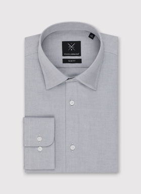 Gładka koszula męska w kolorze szarym