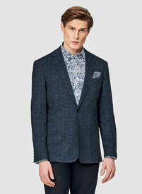 Granatowa marynarka męska melanż