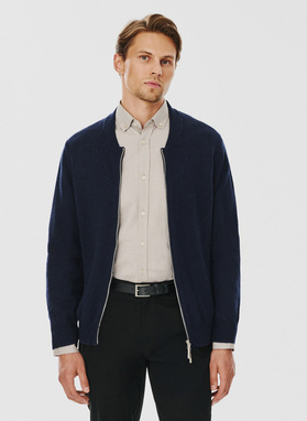 Sweter męski rozpinany w granatowym kolorze