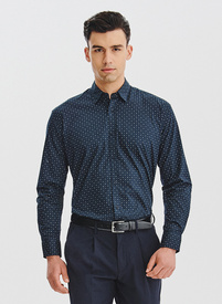 Granatowa koszula męska wzór geometryczny