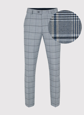 Kraciaste męskie spodnie garniturowe