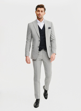 Granatowa dwurzędowa kamizelka męska