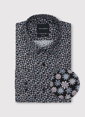 Czarna koszula w drobny wzór