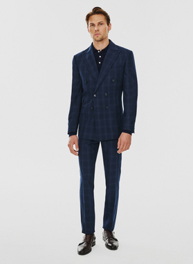 Spodnie garniturowe w kratę