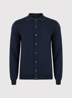 Granatowy kardigan z kołnierzykiem