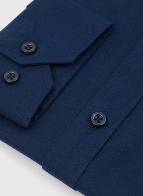 Granatowa koszula męska z lnem