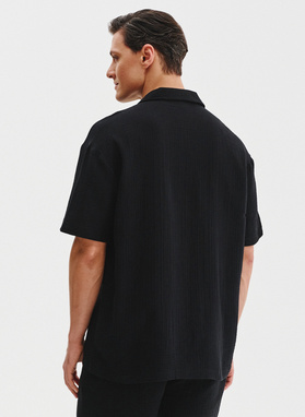 Bawełniana koszula męska w kolorze czarnym