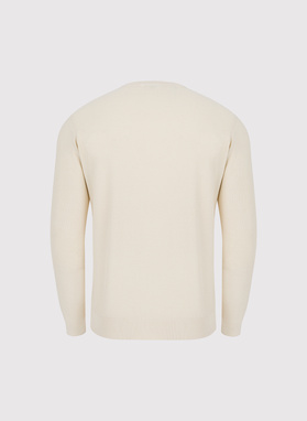 Beżowy sweter męski o-neck