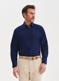 Granatowa koszula męska z lnem