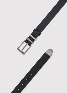 Pasek skórzany męski z metalową końcówką