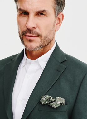 Gładki zielony garnitur męski