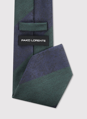 Granatowy krawat w pasy