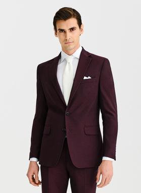 Bordowy garnitur męski