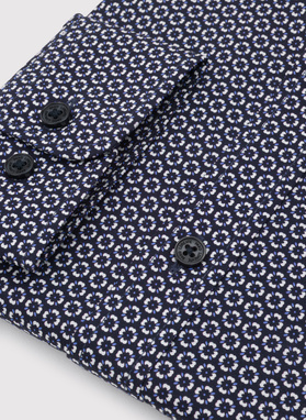 Granatowa koszula w kwiaty