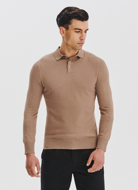 Sweter polo z kaszmirem