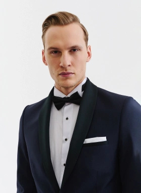 Ślubny granatowy smoking męski