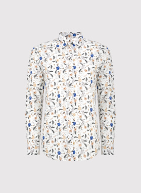 Biała koszula męska kwiaty