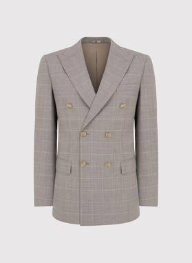 Dwurzędowy garnitur męski w kratkę