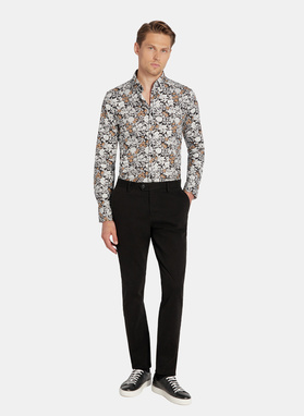 Czarne spodnie chino z bawełną