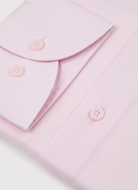 Koszula męska z długim rękawem w kolorze różowym