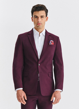 Bordowy garnitur męski